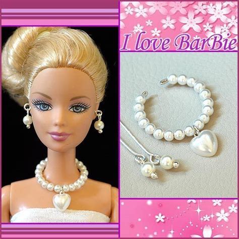 Handmade Barbie Doll Jewelry Set Necklace Earrings For Barbie Dolls