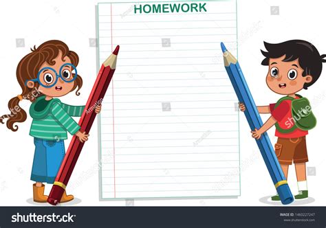 School Children Holding Pencils Back School Stock Vector Royalty Free