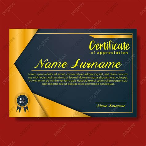 Certificate Golden Element Template Celebration Modern Template