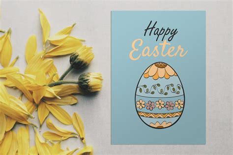 Happy Easter Greeting Cards Printable Set Sunflower Ornament Etsy