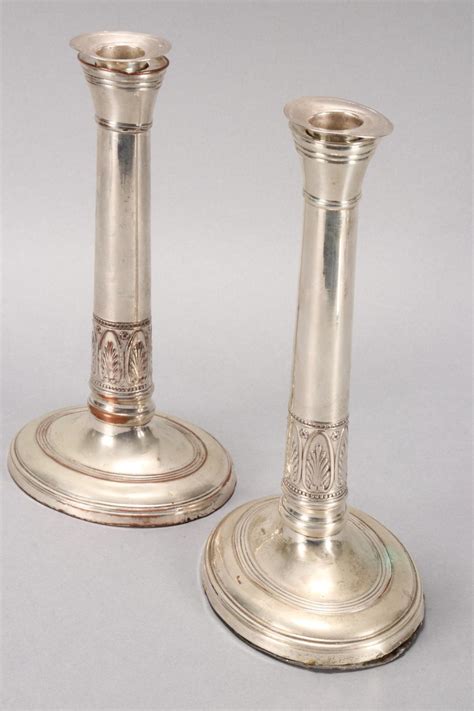Bid Now Pair Of Old Sheffield Silver Plate Candlesticks March 3