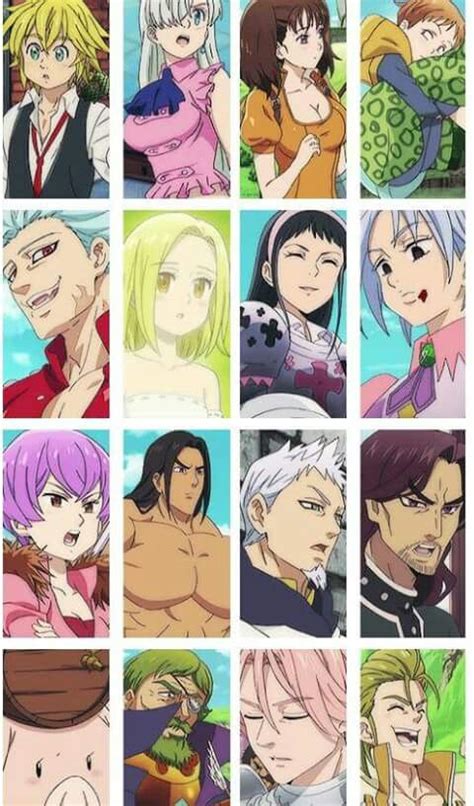 Characters From The Seven Deadly Sins Seven Deadly Sins Anime Seven