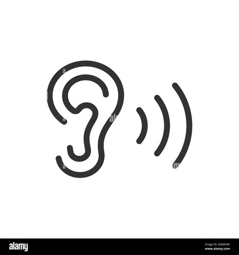 Ear Icon A Symbol Of Hearing Flat Design For A Web Or Mobile App