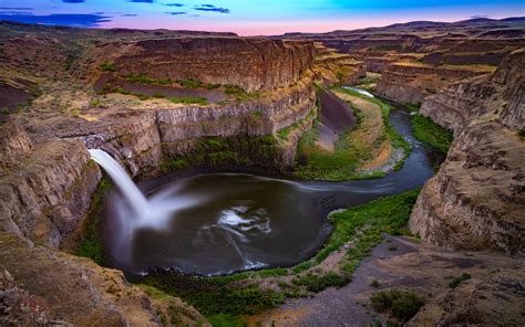 Palouse Falls On The Palouse River Tributary On Snake River In