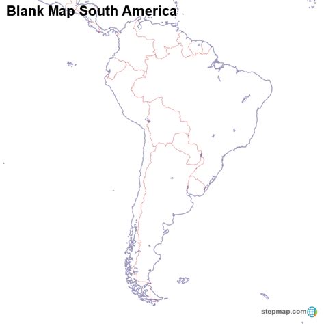 Stepmap Blank Map South America Landkarte Für South America