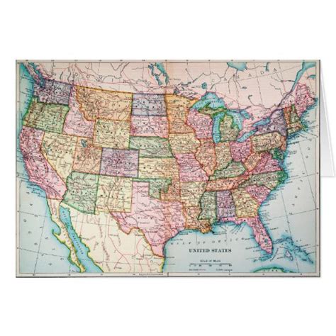 Map United States 1905 Card Zazzle