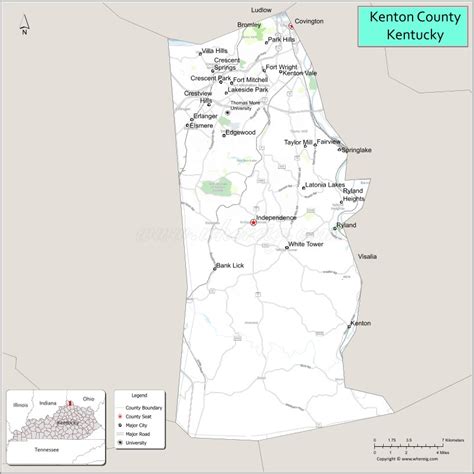 Map Of Kenton County Kentucky Where Is Located Cities Population