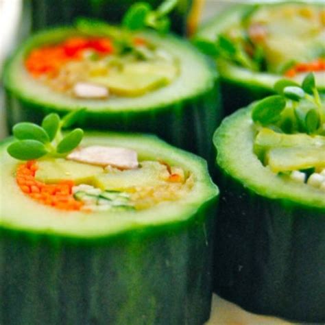 Cucumber Sushi Vegan Sushi Vegan Appetizers Cooking Recipes