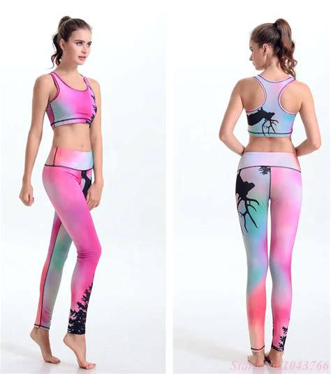 pink fitness gym running workout clothing for women sexy seamless sports bras yoga pants