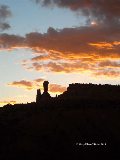 Chimney Rock At Sunset June 8 2013 At Ghost Ranch Photo By