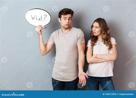 Portrait Of A Young Couple Having An Argument Stock Photo Image Of