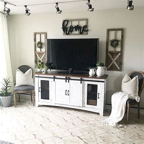 33 Best Farmhouse Living Room Tv Stand Design Ideas With