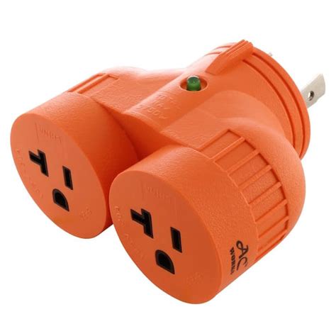 Ac Works Generator V Duo Outlet Adapter L P Prong Locking Plug To Two