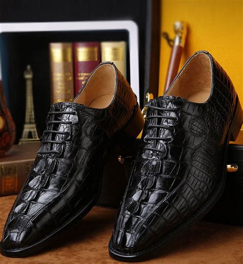 Mens Genuine Alligator Skin Shoes Alligator Dress Shoes Oxford Shoes