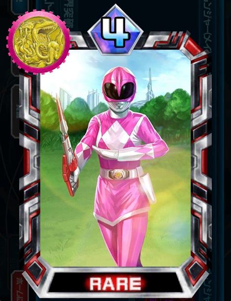 The Card Features An Image Of A Pink Ranger