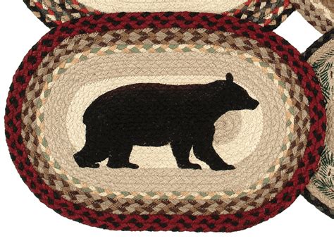cabin bear braided jute placemat
