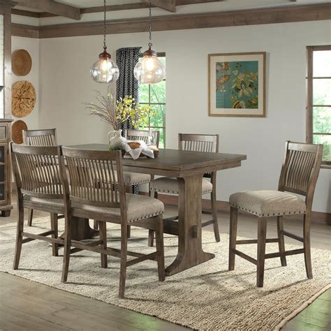 Bring home bistro style with a metal counter height. Lane 5040 Rustic 6-Piece Counter Height Table, Chair and ...