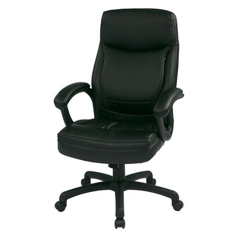 Office Star Products Executive High Back Black Bonded Leather Chair