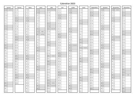 Calendrier 2023 à Imprimer