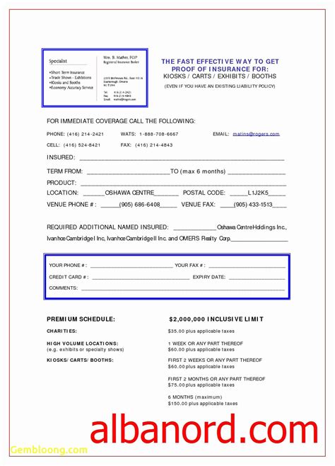 Printable Fake Auto Insurance Card Template