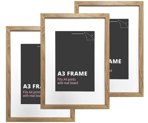 Design online 3 simple steps from uk picture framers. Set 3 A3 American Oak Picture Frames
