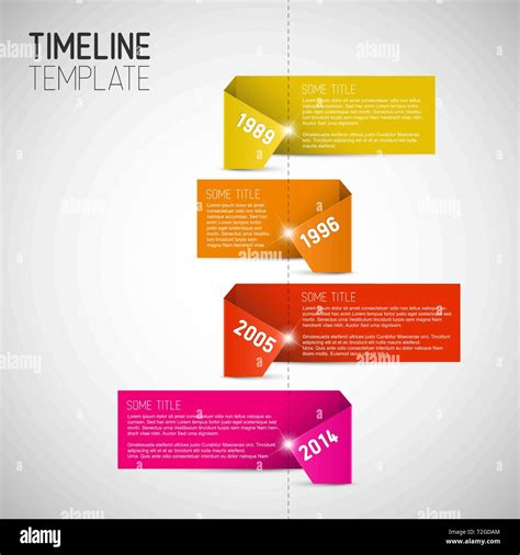 Vector Infographic Timeline Report Template Made From Colorful Papers