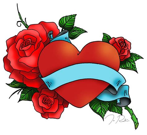 Heart And Rose Tattoo By Vixenfoxfire2004 On Deviantart Rose Heart