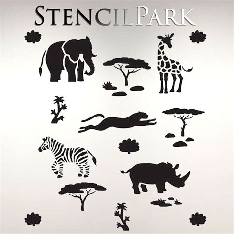 African Safari Art Craft Reusable Stencil Decor Size A 5 4 3 Big