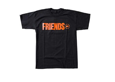 Vlone Friends Orange V Fragment Tee Black Kickstw