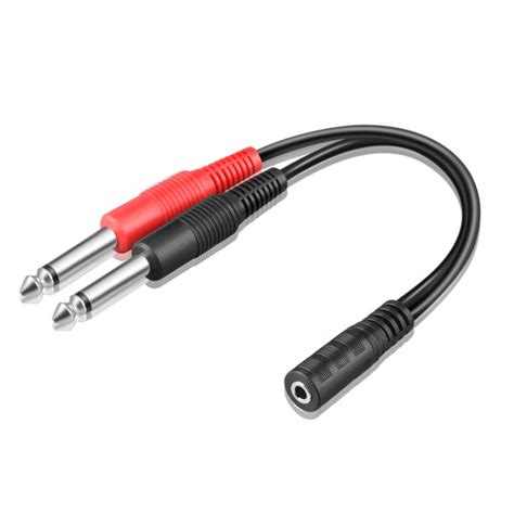 It shows the components of the circuit as simplified shapes, and the skill and signal links together with the devices. 3.5mm TRS to 2 Dual 1/4 Inch TS Stereo Audio Breakout Cable Adapter - 3.5mm 1/8" Female to 1/4 ...