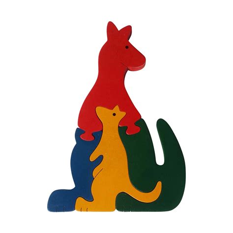 Kangaroo Wooden Animal Puzzle Jigzoos Australia Jigzoos