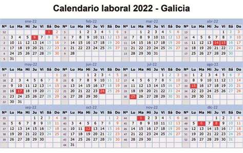 Calendario Laboral 2022 En Galicia Vigopeques
