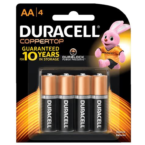 Duracell Aa4 Coppertop Alkaline Batteries 15v 4 Pack