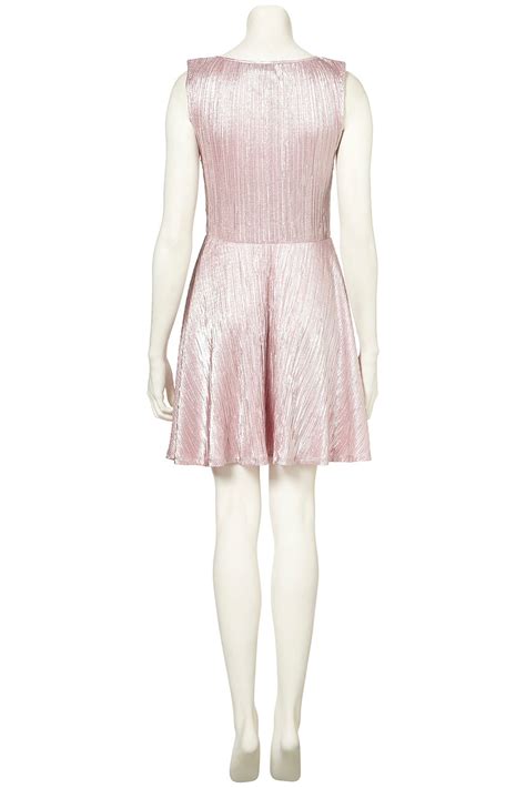 Lyst Topshop Metallic Pleat Tunic Dress In Pink