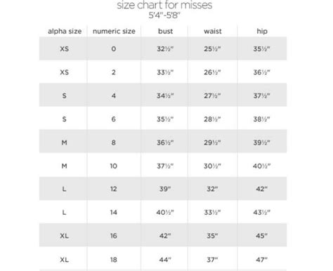 Nike Size Chart Swimsuit