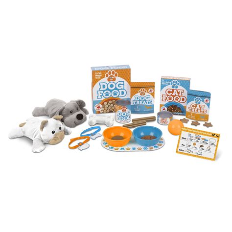 Melissa & Doug Feed & Play Pet Treats Play Set With 2 Plush Stuffed