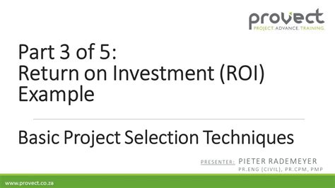 Return On Investment Roi Example Part 3 Of 5 Youtube