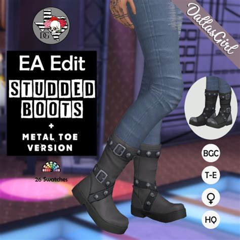 Pin By Marybeth Wynen On Sims Cc Studded Boots Sims Sims 4
