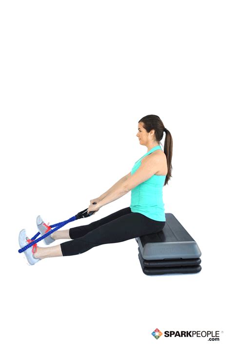 Seated Rows With Band Exercise Demonstration Via Sparkpeople Rowing Workout Workout Moves