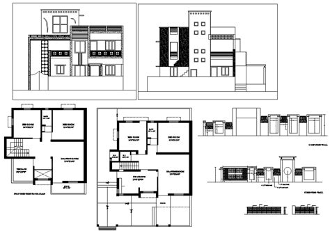 Bungalow House Design With Section And Elevation In Dwg File Cadbull My Xxx Hot Girl