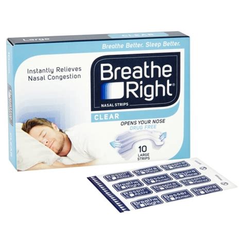 Buy Breathe Right Congestion Relief Nasal Strips Clear Large 10s