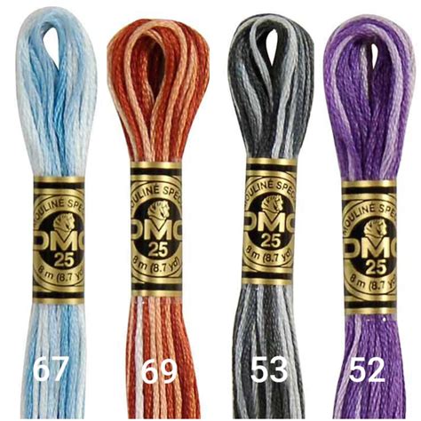 Dmc Variegated Embroidery Floss Color Variations Cross Etsy