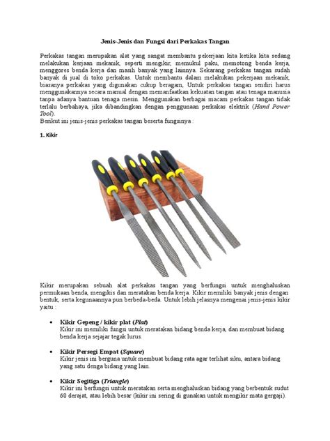 Jenis Perkakas Tangan Pdf