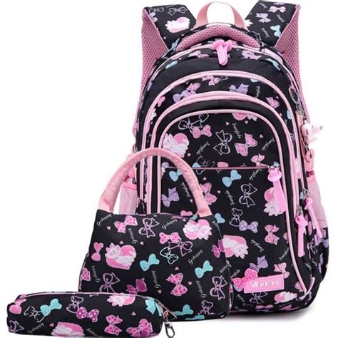 Cartable Fille Primaire 3 En 1 Sac à Dos Enfant Scolair En Nylon