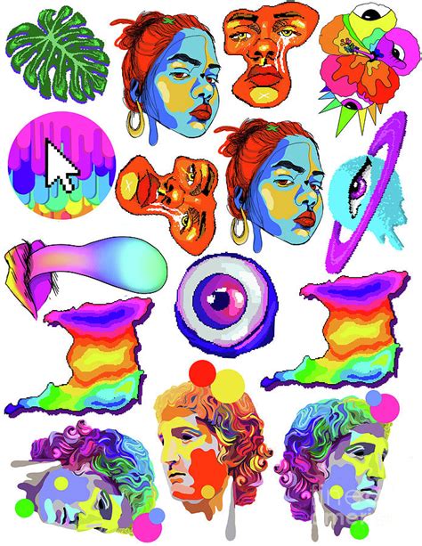 Trippy Sticker Design Digital Art By Marinna Shareef Fine Art America