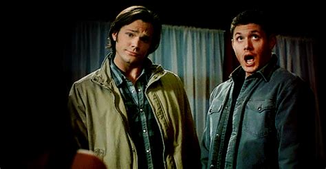 they both make pretty epic faces supernatural sam and dean winchester s popsugar