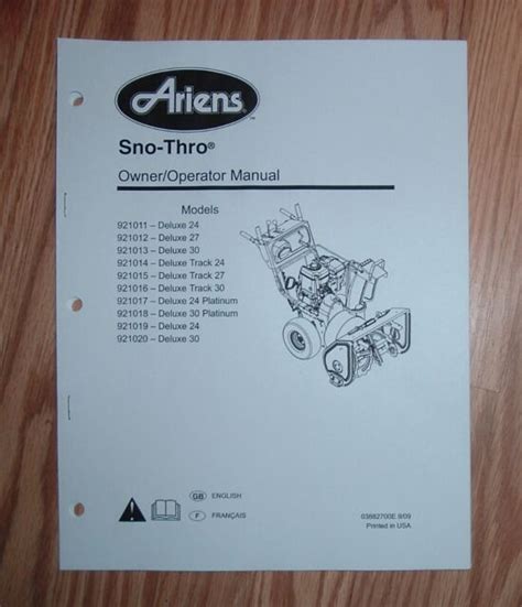 Ariens Deluxe Track 24 27 30 Snow Thrower Owners Manual Ebay