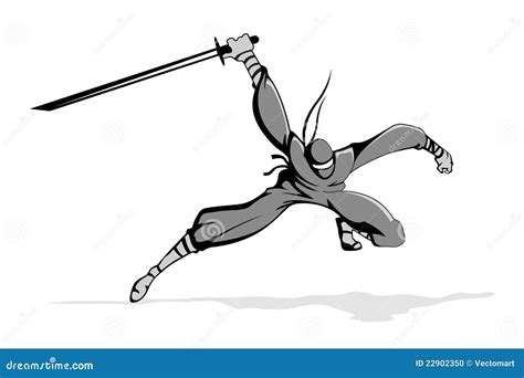 Ninja In Action Stock Vector Illustration Of Battle 22902350