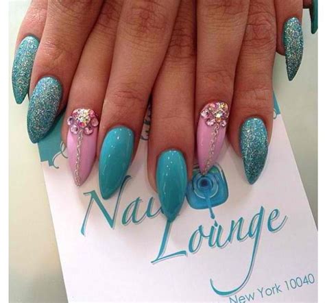 Top 13 Blue Pointy Nails Pretty Designs
