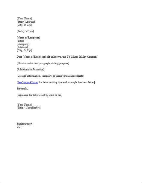 A business reference letter is normally used to recommend a vendor, a client or any other business associate. Business Letter Template for Word | Sample Business Letter